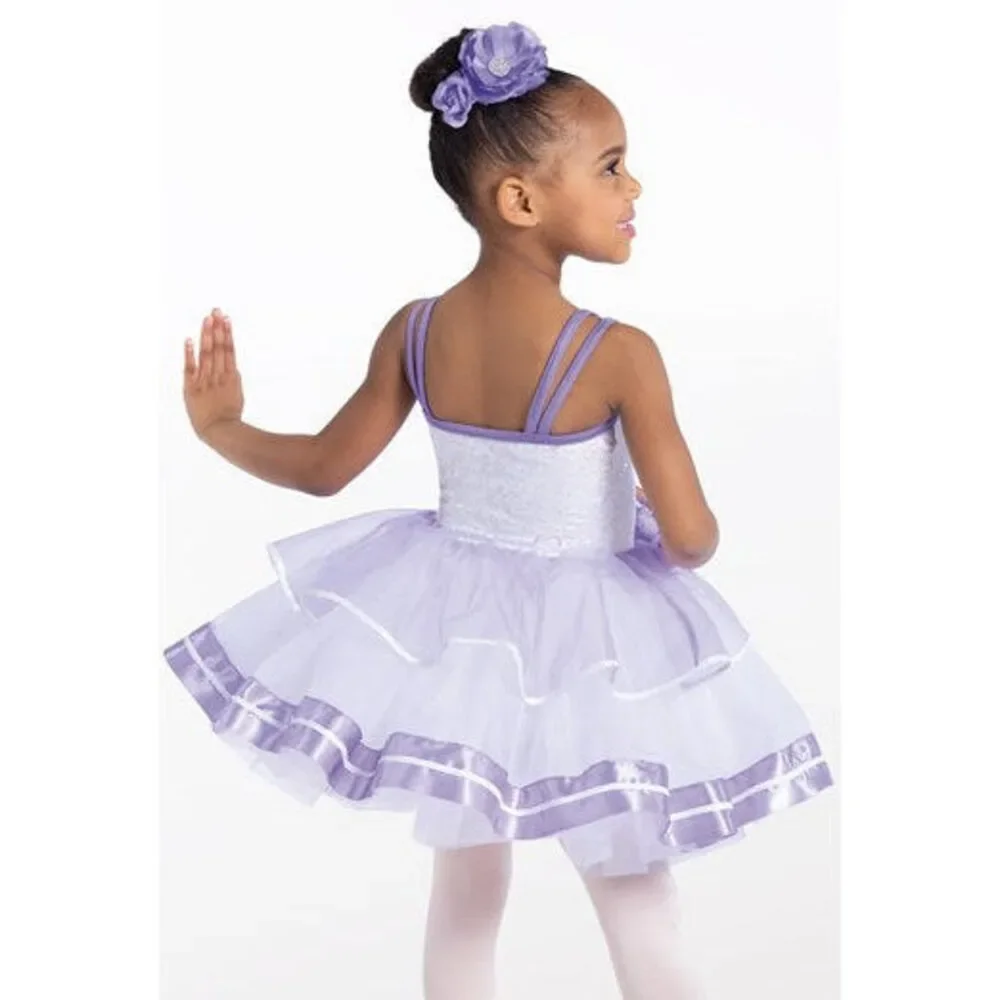 Pre-Owned Dance Costume Weissman 12859 Small Child Purple Ballet Sequin